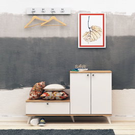 Hanah Home Evva Recibidor Roble y Blanco
